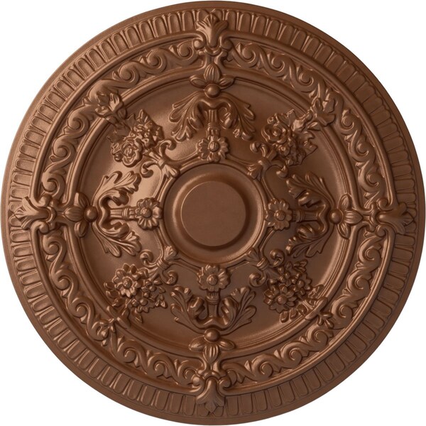 Ekena Millwork Vincent Ceiling Medallion (Fits Canopies up to 6"), Hand-Painted Polished Copper, 26"OD x 3"P CM26VIPOS - main
